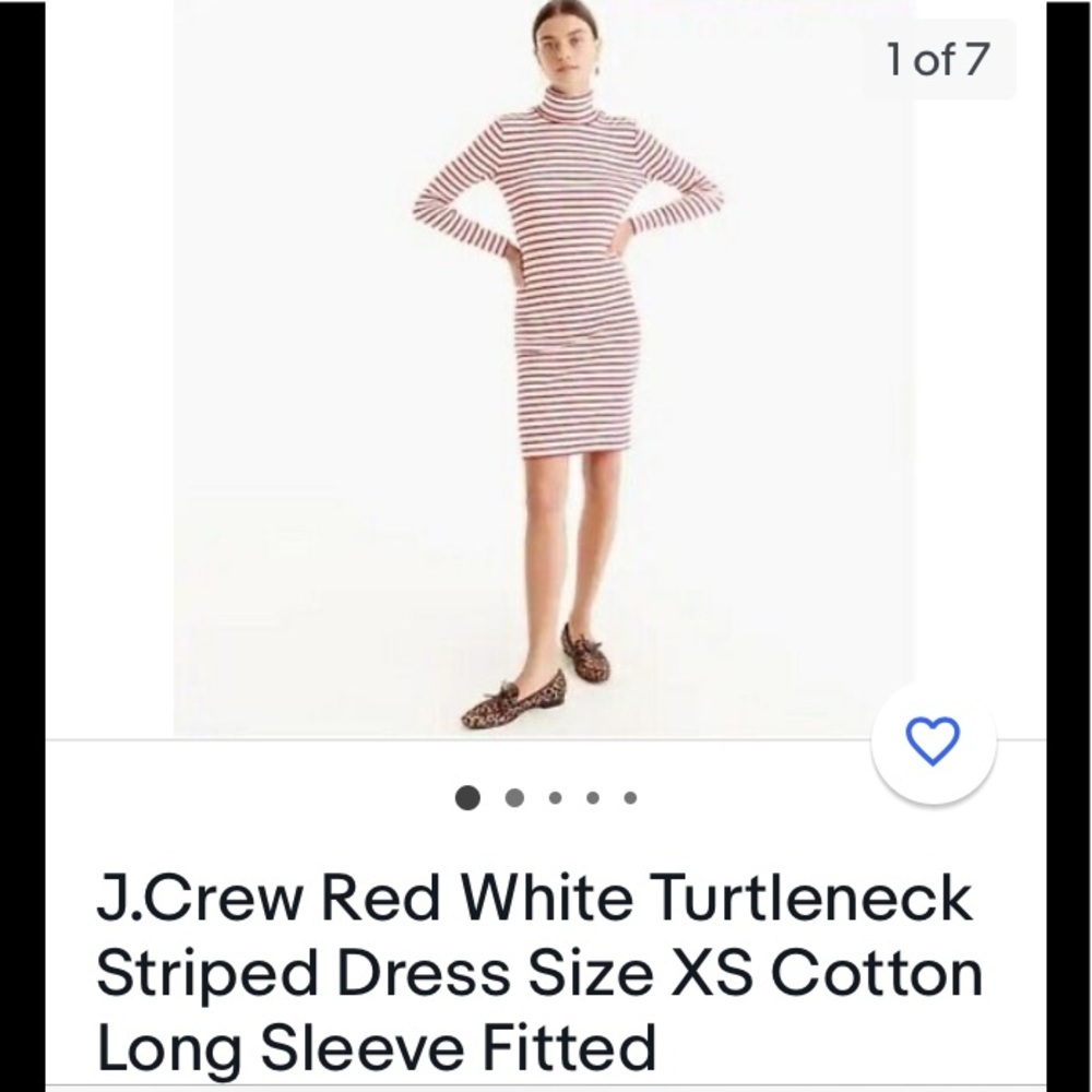 J.Crew striped turtleneck dress; Petite XXS; EUC